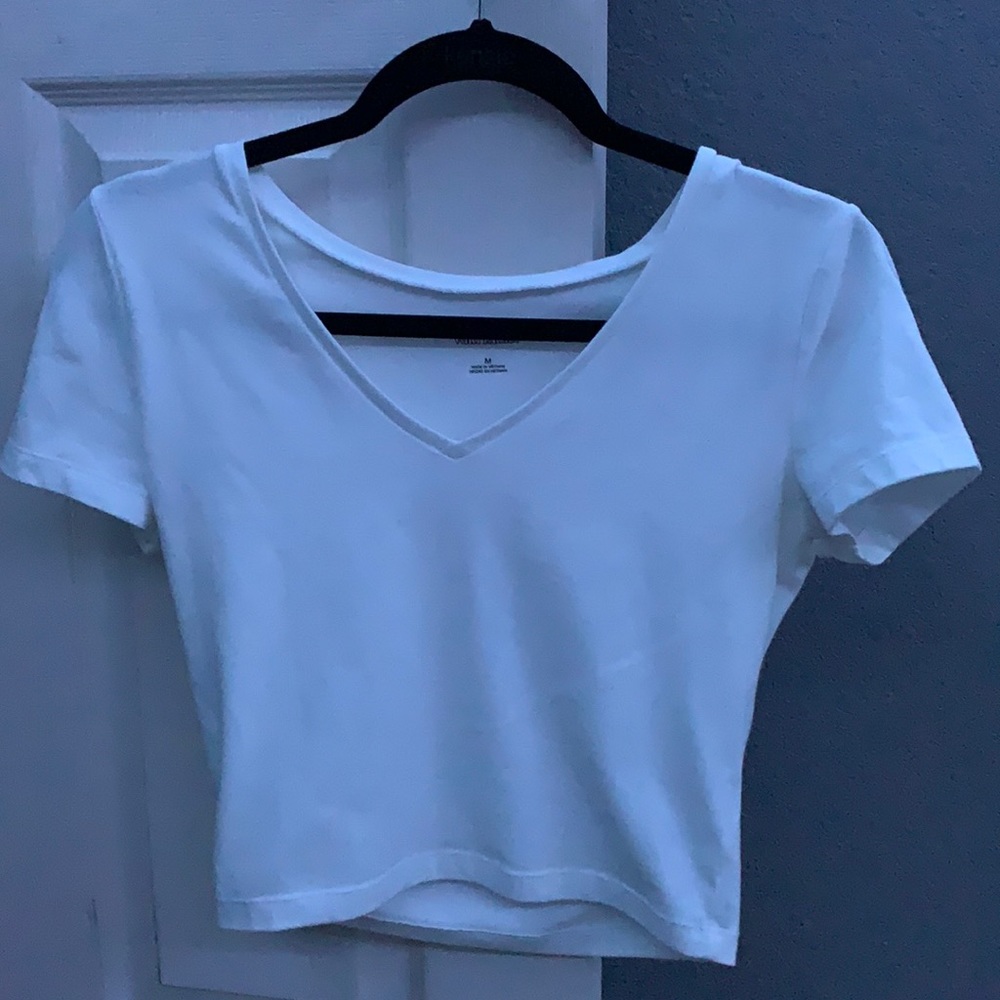 white v neck shirt